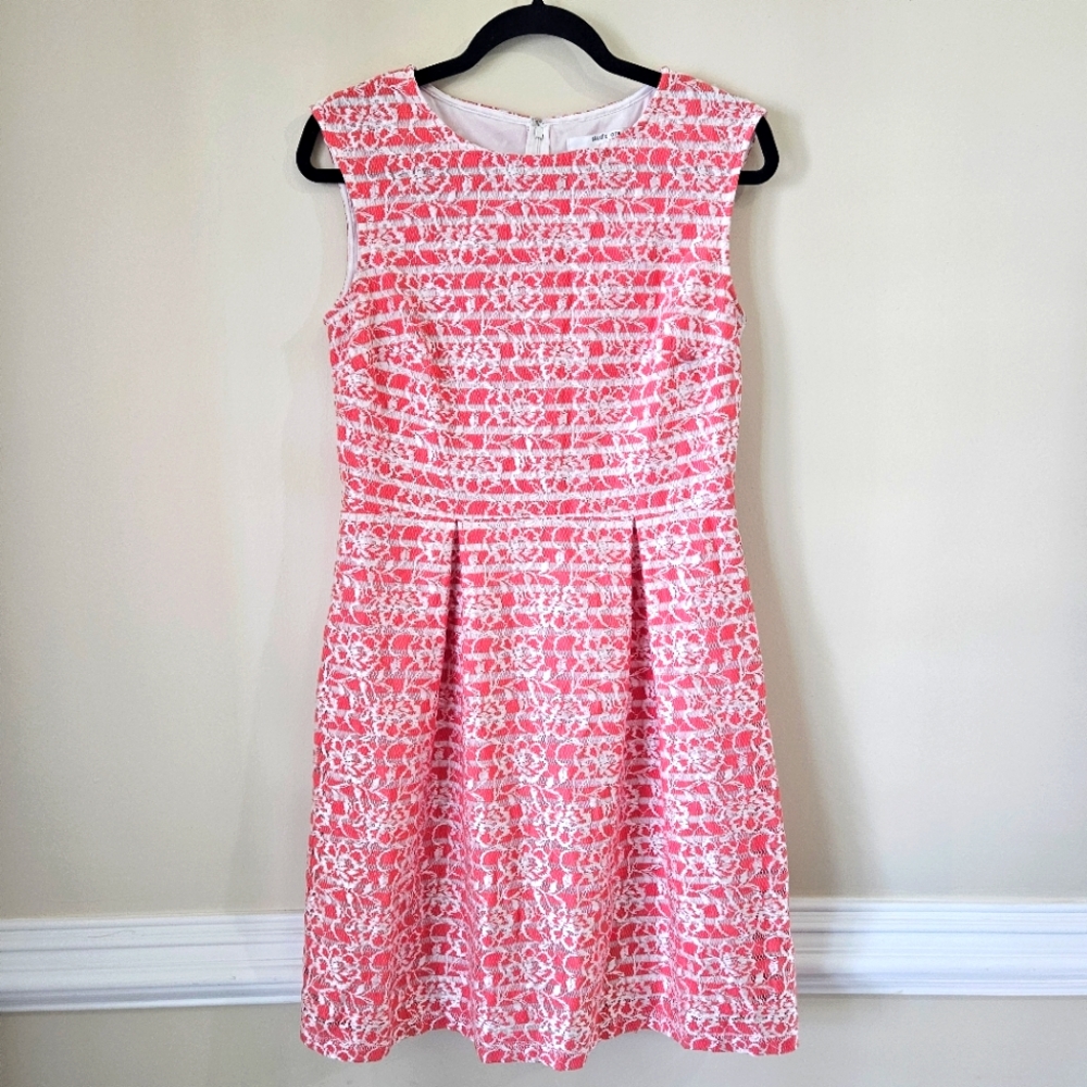 Coral and white dress